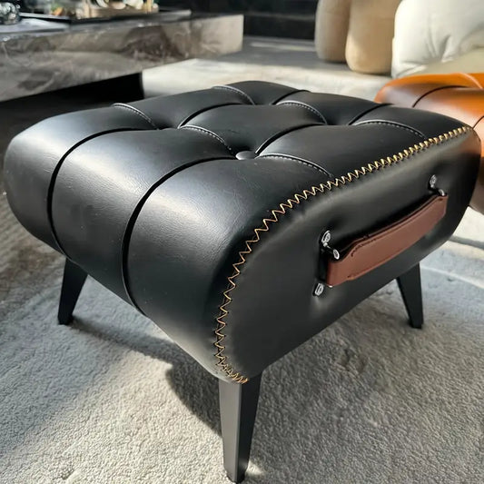 Faux Leather Upholstered Stool